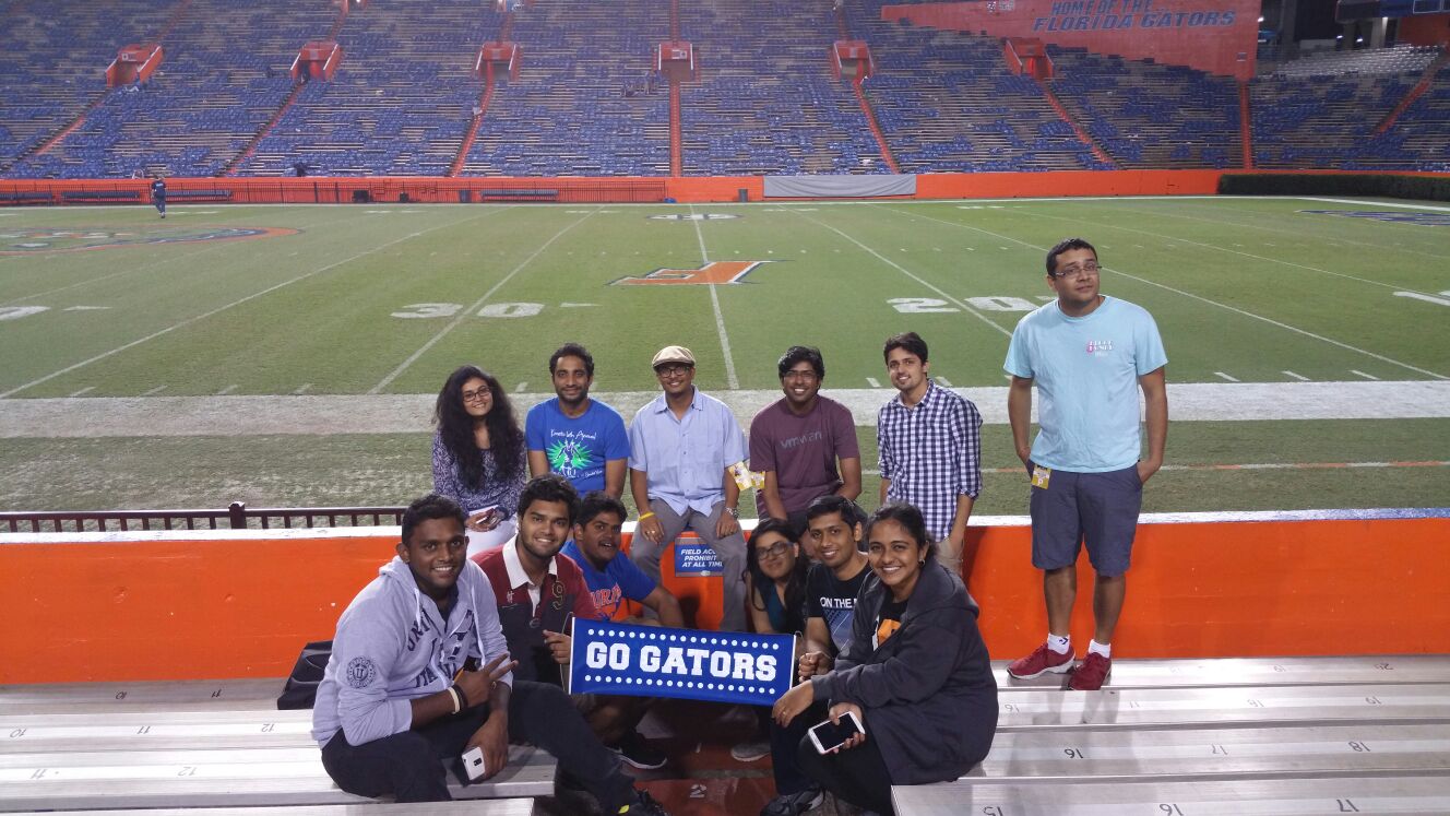 Volunteers group picture after Shramdaan football game in fall 2016